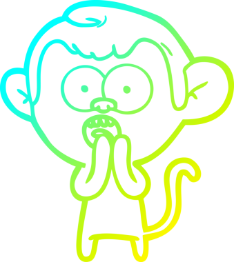 Bir insan tarafından çizilmiş bir çizgi filmin soğuk gradyan çizimi.