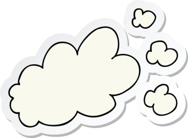 Bir insan tarafından çizilmiş sigara dumanının çıkartması.