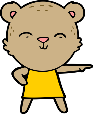 Bir insan tarafından çizilmiş mutlu çizgi film ayısı.