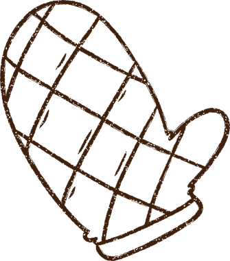 Bir insan tarafından çizilmiş fırın Mitten Kömür Çizimi