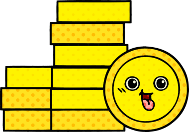 bir insan tarafından çizilmiş bir madeni paranın çizgi filmi