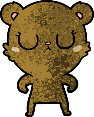 Bir insan tarafından çizilmiş barışçıl çizgi film ayısı.