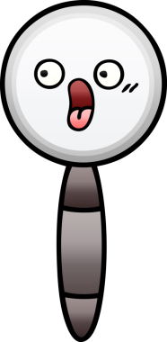 Bir insan tarafından çizilmiş bir büyüteçin gölgelenmiş karikatürü