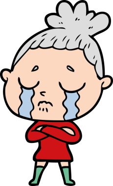 Bir insan tarafından çizilmiş ağlayan kadın çizgi filmi.