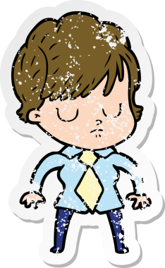 Bir insan tarafından çizilmiş karikatür bir kadının sıkıntılı çıkartması.