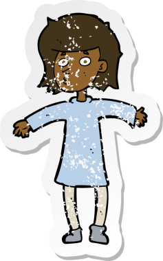 Bir insan tarafından çizilmiş gergin bir karikatürün gerilimli çıkartması.