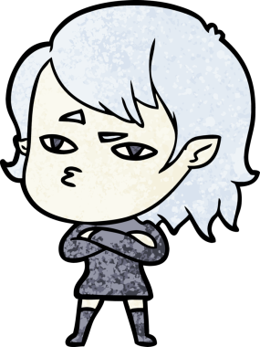 Bir insan tarafından çizilmiş vampir kız çizgi filmi.