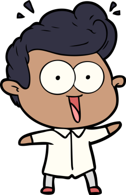 Bir insan tarafından çizilmiş heyecanlı bir çizgi film.