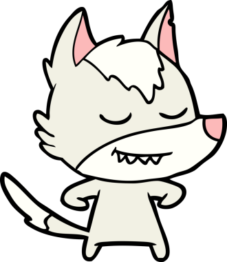 Bir insan tarafından çizilmiş dost canlısı bir kurt.