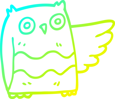 Bir insan tarafından çizilmiş bir baykuşun soğuk gradyan çizimi