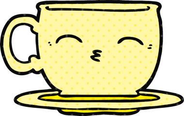 Bir insan tarafından çizilmiş çay fincanı.