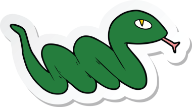 Bir insan tarafından çizilmiş sürünen bir yılanın çıkartması.