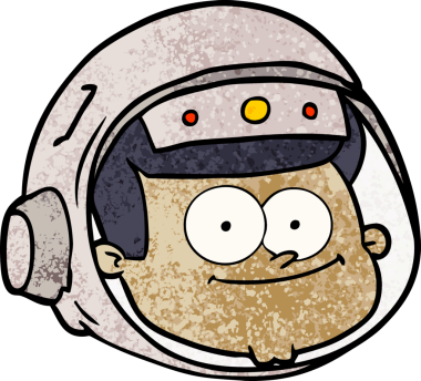 Bir insan tarafından çizilmiş astronot yüzü.