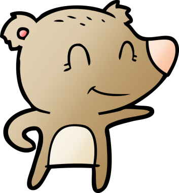 Bir insan tarafından çizilmiş dost canlısı ayı çizgi filmi.