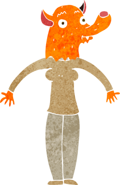 Bir insan tarafından çizilmiş tilki kadın.