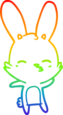 gökkuşağı gradyan çizimi bir insan tarafından çizilmiş meraklı tavşan çizgi filmi