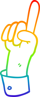 gökkuşağı gradyan çizimi bir insan eli tarafından çizilmiş bir çizgi film.