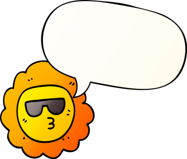 bir insan tarafından çizilmiş, konuşma baloncuklu karikatür ayçiçeği.