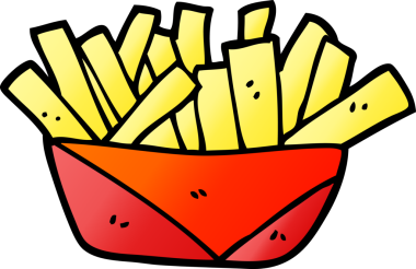 vektör gradyan çizim karikatür patates kızartmaları bir insan tarafından çizildi