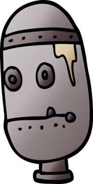 bir insan tarafından çizilmiş robot kafası.