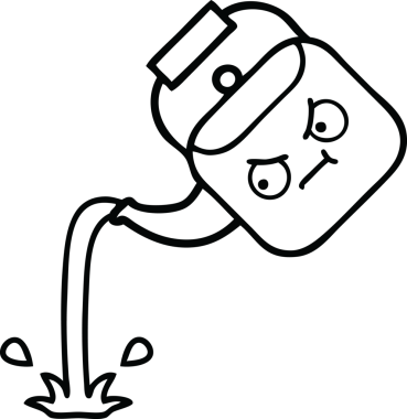 Bir insan tarafından çizilen çaydanlığın çizgi çizimi