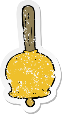 Bir insan tarafından çizilmiş bir karikatür çanın gerilimli çıkartması.