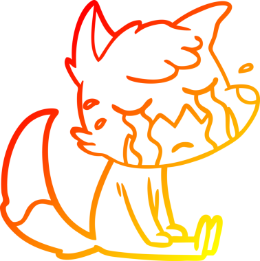 Bir insan tarafından çizilmiş ağlayan tilki çizgi filmi.