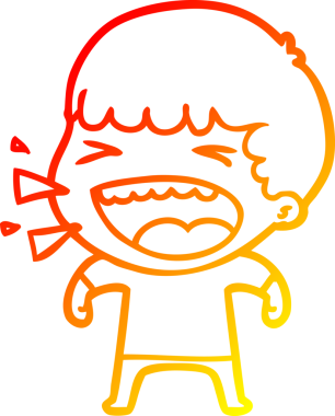 Bir insan tarafından çizilmiş gülen adamın sıcak çizgi çizimi.