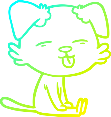 Bir insan tarafından çizilmiş bir çizgi film köpeğinin soğuk çizgi çizimi.