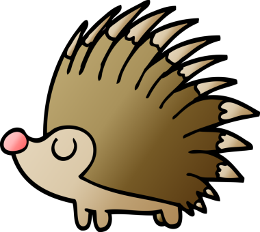 Bir insan tarafından çizilmiş çivili kirpi.