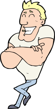 Bir insan tarafından çizilmiş kaslı adam.