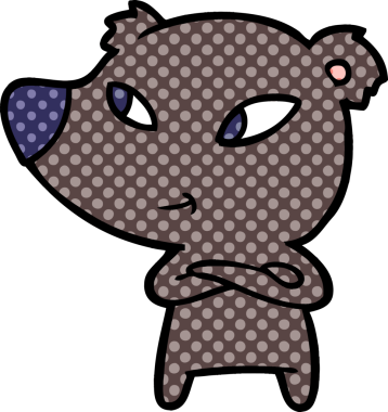 Bir insan tarafından çizilmiş sevimli çizgi film ayısı.