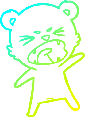 Bir insan tarafından çizilmiş kızgın bir kutup ayısının soğuk çizgi çizimi.