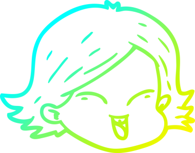 Bir insan tarafından çizilmiş bir karikatür kadın yüzü.