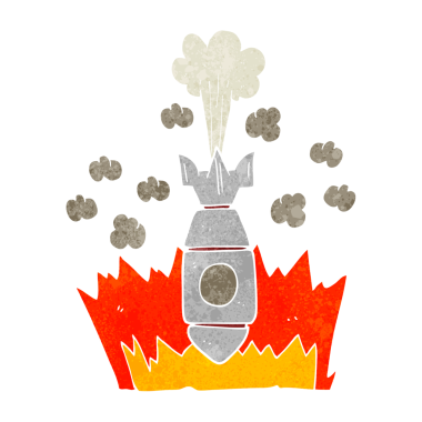 Bir insan tarafından çizilmiş el yapımı retro karikatür.