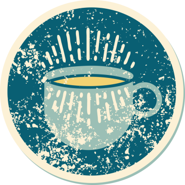 Bir insan tarafından çizilmiş kahvenin sembolik dövmeli görüntüsü.