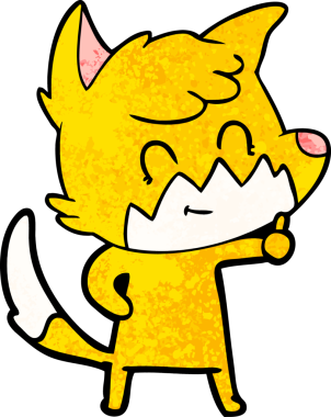 Bir insan tarafından çizilmiş tilki çizgi film karakteri