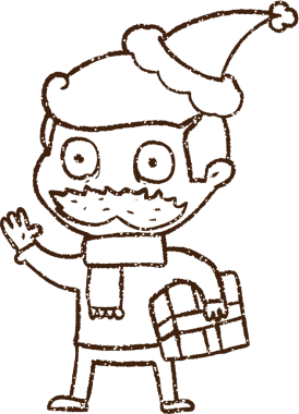 Bir insan tarafından çizilmiş Noel Adamı Kömürü