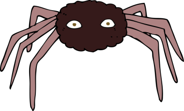 bir insan tarafından çizilmiş çizgi film örümceği