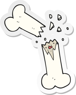 Bir insan tarafından çizilmiş kırık kemik etiketi.