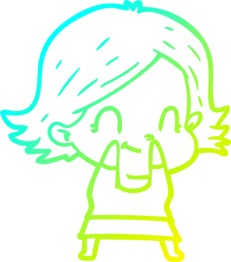 Bir insan tarafından çizilmiş soğuk gradyan çizgi çizimi.