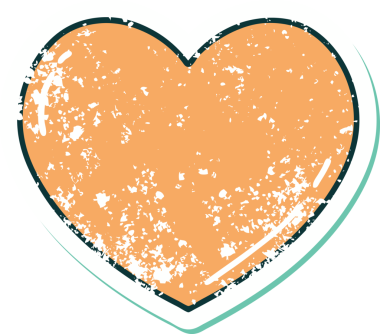 Bir insan tarafından çizilmiş bir kalbin sembolik dövmesi.