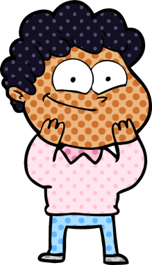 Bir insan tarafından çizilmiş mutlu bir adam.