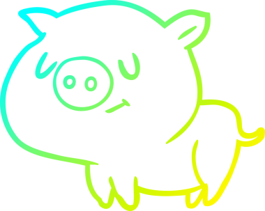 Bir insan tarafından çizilmiş şirin bir domuz çizgi filmi.