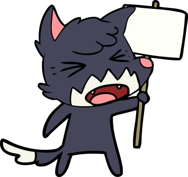 Bir insan tarafından çizilmiş kızgın çizgi film tilkisi.