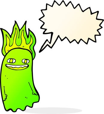 Bir insan tarafından çizilmiş komik bir çizgi film hayaleti.