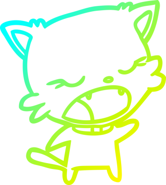 Bir insan tarafından çizilmiş şirin bir kedinin soğuk gradyan çizimi.