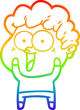 Bir insan tarafından çizilmiş mutlu bir adamın çizgi çizimi.