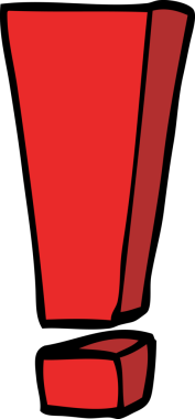 Bir insan tarafından çizilmiş karalama ünlem işareti.