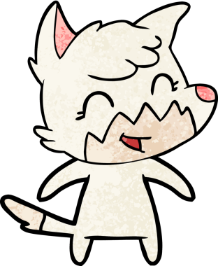 Bir insan tarafından çizilmiş mutlu çizgi film tilkisi.